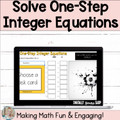 7th Grade Math Solve One-Step Integer Equations Self-Checking Digital Resource