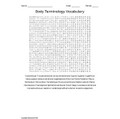 Body Terminology Word Search for a Medical Terminology Course