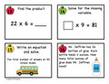 2-Digit Multiplication Task Cards - School Theme