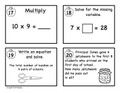 Single-Digit Multiplication Task Cards - School Theme