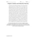 Program Creation and Production Planning Vocabulary Word Search