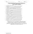 Polynomials and Polynomial Functions in Intermediate Algebra Word Scramble