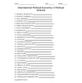 International Political Economy in Political Science Vocabulary Word Scramble