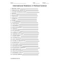 International Relations in Political Science Vocabulary Word Scramble