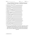 Group Political Activities in Political Science Vocabulary Word Scramble