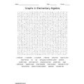 Graphs in Elementary Algebra Vocabulary Word Search