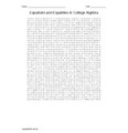 Equations and Equalities in College Algebra Vocabulary Word Search