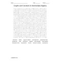 Graphs and Functions in Intermediate Algebra Vocabulary Word Search