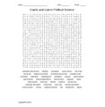 Courts and Law in Political Science Vocabulary Word Search