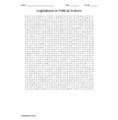 Legislatures in Political Science Vocabulary Word Search