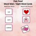 Valentine's Day Sight Word Spelling Worksheets + Task Cards + Word Wall Cards