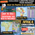 Geography of Africa Map Practice Activities | Print and Digital | Microsoft