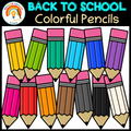 Pencil Cliparts | Colorful Pencils Clip art | Rainbow Pencils Clipart