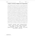 Analytic Geometry in Algebra and Trigonometry Word Search