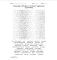 Polynomial and Rational Functions in Algebra and Trigonometry Word Search