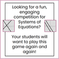 Systems of Equations Competition Game - Race to Review