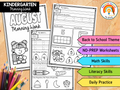 Kindergarten Morning Work August | Back to School Activities | Literacy and Math