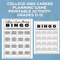 College and Career Planning Game Printable Activity Grades 11-12
