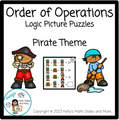 Order of Operations Logic Picture Puzzles - Pirate-Themed