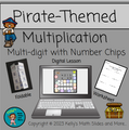 Multi-Digit Multiplication with Number Chips - Pirate Themed