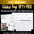 U.S. History | Gilded Age | Vocabulary Activities | Test Prep & Review