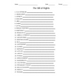 The Bill of Rights Vocabulary Word Scramble for a Civics Course