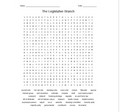 The Legislative Branch Vocabulary Word Search for a Civics Course