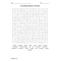 Classifying Marine Animals Word Search for Aquatic or Marine Science