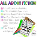 Characteristics of Fiction Text Anchor Charts & Interactive Notebook Pages