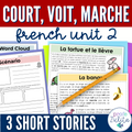 French Story Unit 2 - court, voit, marche Comprehensible Story & Activities