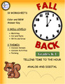 Telling Time and Elapsed Time Worksheets | Falling Back Theme