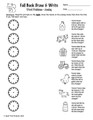Telling Time and Elapsed Time Worksheets | Falling Back Theme