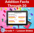 Addition Facts Through 20 | PowerPoint Lesson Slides for First Grade