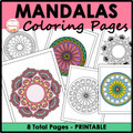 Spring Mandala Coloring Pages Set 2 | Fun Middle School Activity Back to School