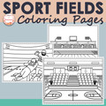 Sport Fields and Events Coloring Pages | Soccer and Football Games in Stadiums