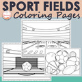 Sport Fields and Events Coloring Pages | Soccer and Football Games in Stadiums