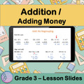 Addition – Adding Money | PowerPoint Lesson Slides for 3rd Grade | Regrouping