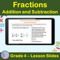 Fractions Addition and Subtraction | 4th Grade PowerPoint Lesson Slides