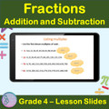 Fractions Addition and Subtraction | 4th Grade PowerPoint Lesson Slides