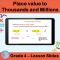 Place value to Thousands and Millions | 4th Grade PowerPoint Lesson Slides