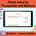 Place value to Thousands and Millions | 4th Grade PowerPoint Lesson Slides