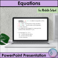 First Degree Linear Equations PowerPoint Presentation Math Lesson Middle School