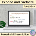 Expanding and factorization PowerPoint Presentation Lesson for Middle School