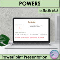 Powers and Scientific Notation PowerPoint Presentation Lesson for Middle School