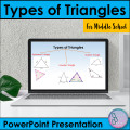 Types of Triangles PowerPoint Presentation Lesson Middle School Geometry
