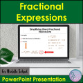 Fractional Expressions PowerPoint Presentation Lesson Middle School Math Algebra