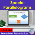 Special Parallelograms PowerPoint Presentation Lesson | Middle School Geometry