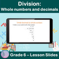 Division: Whole numbers and decimals | 6th Grade PowerPoint Lesson Slides