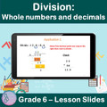 Division: Whole numbers and decimals | 6th Grade PowerPoint Lesson Slides