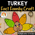 Turkey Math Craftivity | Fact Family | Fact Families Multiplication and Division
